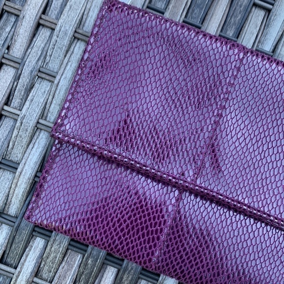 MIZTIQUE Convertible Snakeskin Handbag/Clutch - Plum - Picture 2 of 16